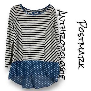 Postmark Anthropologie Fairley Striped and Dot Tunic Womens Size Medium